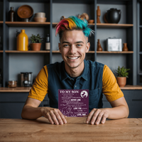 Load image into Gallery viewer, To My Son Printed Acrylic Plaque with LED Base – Birthday, Graduation, Holiday Gift
