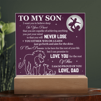 Load image into Gallery viewer, To My Son Printed Acrylic Plaque with LED Base – Birthday, Graduation, Holiday Gift

