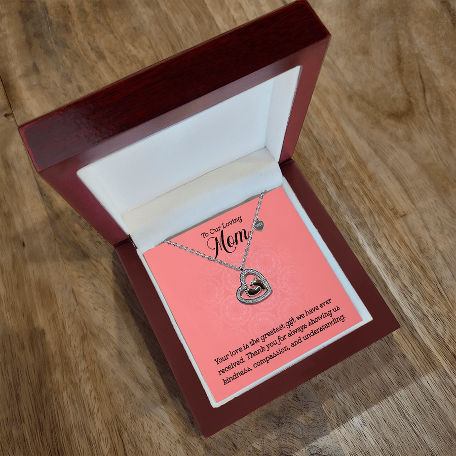 To Our Loving Mom Baby Feet Heart Necklace – Gift for Mother's Day, Birthday, or New Mom