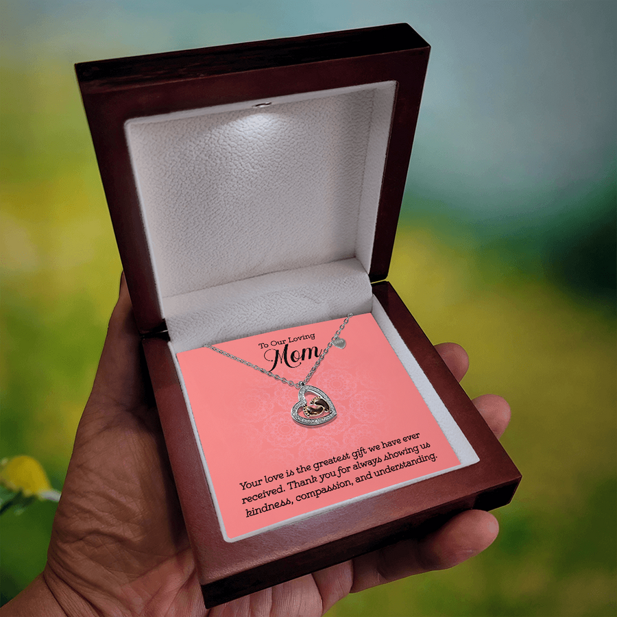 To Our Loving Mom Baby Feet Heart Necklace – Gift for Mother's Day, Birthday, or New Mom
