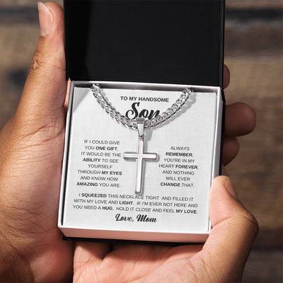 Load image into Gallery viewer, To My Son Cuban Chain Necklace From Mom, Son Necklace From Dad, Mother And Sons Necklaces
