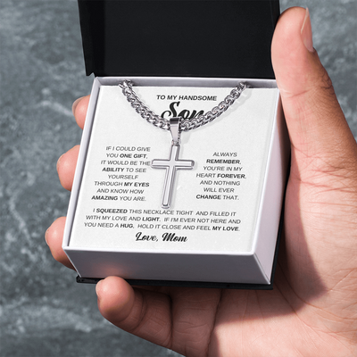 Load image into Gallery viewer, To My Son Cuban Chain Necklace From Mom, Son Necklace From Dad, Mother And Sons Necklaces
