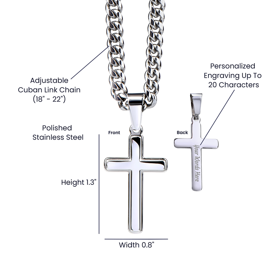 To My Son Cuban Chain Necklace From Mom, Son Necklace From Dad, Mother And Sons Necklaces