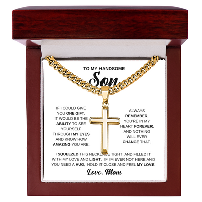Load image into Gallery viewer, To My Son Cuban Chain Necklace From Mom, Son Necklace From Dad, Mother And Sons Necklaces
