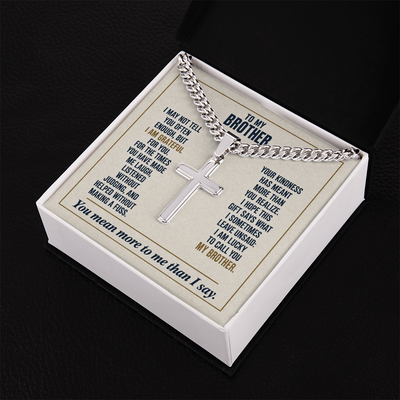 Load image into Gallery viewer, To My Brother - Lucky to Call You My Brother - Cross Necklace
