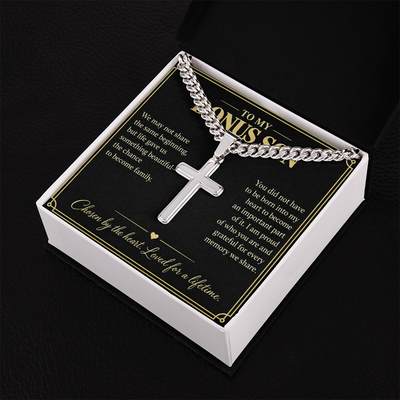 Load image into Gallery viewer, To My Bonus Son Chosen by the Heart Personalized Cross Necklace Gift
