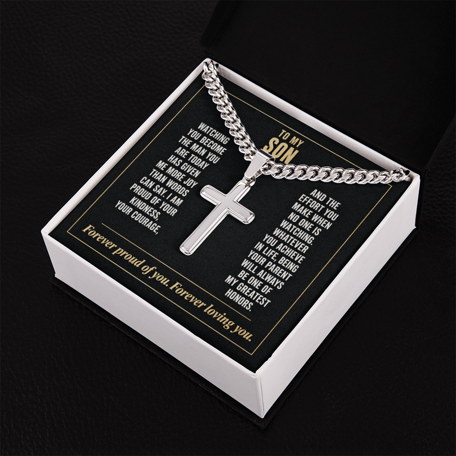 To My Son - Forever Proud of You - Cross Necklace
