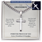To My Grandson Cuban Link Cross Necklace from Grandparents | Forever Proud
