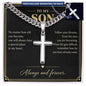To My Son Always and Forever Personalized Cross Necklace Gift