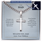 To My Dad Cross Necklace from Children | We Love You Dad Message Card Gift