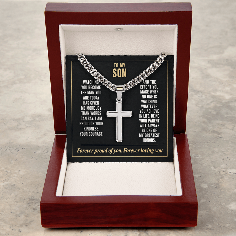 To My Son - Forever Proud of You - Cross Necklace