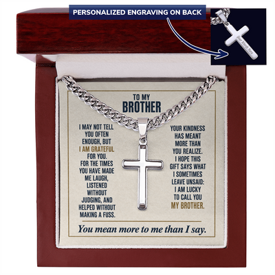 Load image into Gallery viewer, To My Brother - Lucky to Call You My Brother - Cross Necklace
