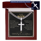 To My Son Believe in Yourself Personalized Cross Necklace Gift