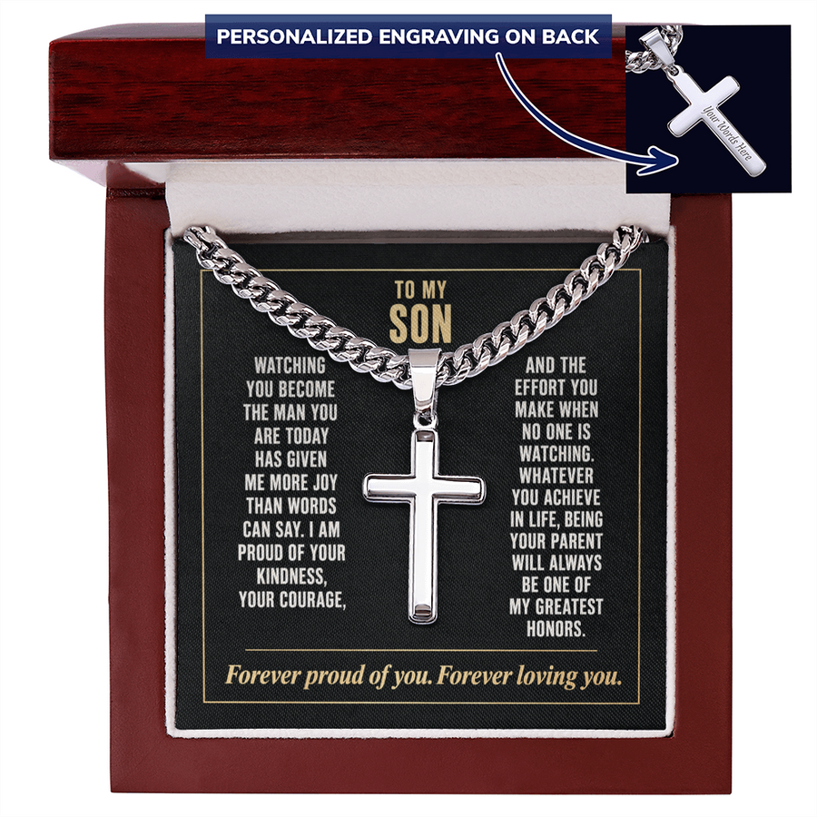 To My Son - Forever Proud of You - Cross Necklace