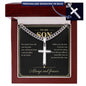 To My Son Always and Forever Personalized Cross Necklace Gift