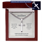 To My Grandson Cuban Link Cross Necklace from Grandparents | Forever Proud