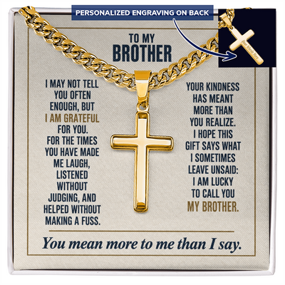 Load image into Gallery viewer, To My Brother - Lucky to Call You My Brother - Cross Necklace
