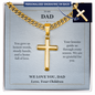 To My Dad Cross Necklace from Children | We Love You Dad Message Card Gift