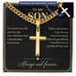 To My Son Always and Forever Personalized Cross Necklace Gift