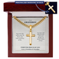 To My Grandson Cuban Link Cross Necklace from Grandparents | Forever Proud