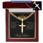 To My Son Always and Forever Personalized Cross Necklace Gift