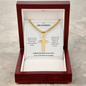 To My Grandson Cuban Link Cross Necklace from Grandparents | Forever Proud