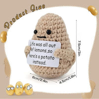 Load image into Gallery viewer, All Love Here Handmade Mini Wool Knitted Potato Toy with Positive Message Card – Positive Gifts

